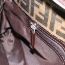 FENDI Zucca Canvas Mamma Baguette Shoulder Bag Black Brown Auth 188964V-21