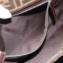 FENDI Zucca Canvas Mamma Baguette Shoulder Bag Black Brown Auth 188964V-22
