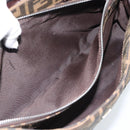FENDI Zucca Canvas Mamma Baguette Shoulder Bag Black Brown Auth 188964V-24