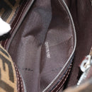 FENDI Zucca Canvas Mamma Baguette Shoulder Bag Black Brown Auth 188964V-11