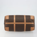 CELINE Macadam Canvas Boston Bag PVC Leather Brown Gold Auth 188967A-5