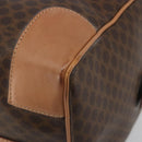 CELINE Macadam Canvas Boston Bag PVC Leather Brown Gold Auth 188967A-9