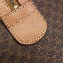 CELINE Macadam Canvas Boston Bag PVC Leather Brown Gold Auth 188967A-11