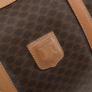 CELINE Macadam Canvas Boston Bag PVC Leather Brown Gold Auth 188967A-18