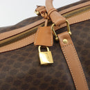 CELINE Macadam Canvas Boston Bag PVC Leather Brown Gold Auth 188967A-19