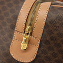 CELINE Macadam Canvas Boston Bag PVC Leather Brown Gold Auth 188967A-20