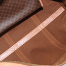 CELINE Macadam Canvas Boston Bag PVC Leather Brown Gold Auth 188967A-10