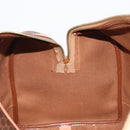 CELINE Macadam Canvas Boston Bag PVC Leather Brown Gold Auth 188967A-21