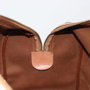 CELINE Macadam Canvas Boston Bag PVC Leather Brown Gold Auth 188967A-22