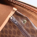 CELINE Macadam Canvas Boston Bag PVC Leather Brown Gold Auth 188967A-23