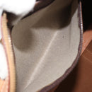 CELINE Macadam Canvas Boston Bag PVC Leather Brown Gold Auth 188967A-24
