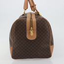 CELINE Macadam Canvas Boston Bag PVC Leather Brown Gold Auth 188967A-3