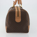CELINE Macadam Canvas Boston Bag PVC Leather Brown Gold Auth 188967A-4