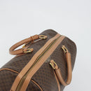 CELINE Macadam Canvas Boston Bag PVC Leather Brown Gold Auth 188967A-6