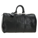 LOUIS VUITTON Epi Keepall 50 Boston Bag Noir M42962 LV Auth 188969V-1