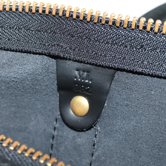 LOUIS VUITTON Epi Keepall 50 Boston Bag Noir M42962 LV Auth 188969V