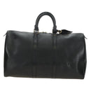 LOUIS VUITTON Epi Keepall 50 Boston Bag Noir M42962 LV Auth 188969V-2