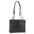 CHANEL COCO Mark Chain Shoulder Bag Leather Gold Black CC Auth 188970V-1