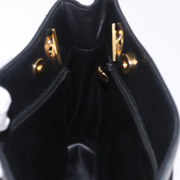 CHANEL COCO Mark Chain Shoulder Bag Leather Gold Black CC Auth 188970V