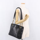 CHANEL COCO Mark Chain Shoulder Bag Leather Gold Black CC Auth 188970V-24