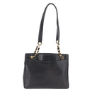 CHANEL COCO Mark Chain Shoulder Bag Leather Gold Black CC Auth 188970V-2