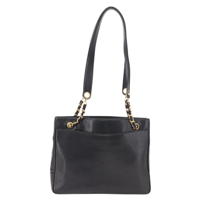 CHANEL COCO Mark Chain Shoulder Bag Leather Gold Black CC Auth 188970V - 0