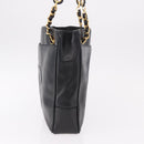 CHANEL COCO Mark Chain Shoulder Bag Leather Gold Black CC Auth 188970V-3