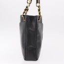 CHANEL COCO Mark Chain Shoulder Bag Leather Gold Black CC Auth 188970V-4