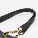 CHANEL COCO Mark Chain Shoulder Bag Leather Gold Black CC Auth 188970V-8