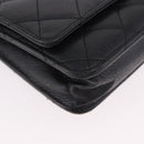 CHANEL Matelasse Chain Shoulder Bag Caviar Skin Black Gold CC Auth 188972-11