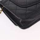 CHANEL Matelasse Chain Shoulder Bag Caviar Skin Black Gold CC Auth 188972-13