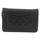 CHANEL Matelasse Chain Shoulder Bag Caviar Skin Black Gold CC Auth 188972-4