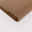 CARTIER Long Wallet Leather Beige Silver Gold Auth 188973-8