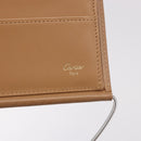 CARTIER Long Wallet Leather Beige Silver Gold Auth 188973-18