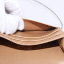 CARTIER Long Wallet Leather Beige Silver Gold Auth 188973-21