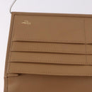 CARTIER Long Wallet Leather Beige Silver Gold Auth 188973-22