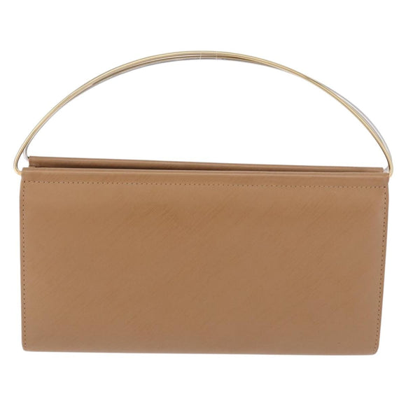 CARTIER Long Wallet Leather Beige Silver Auth 188973