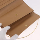 CARTIER Long Wallet Leather Beige Silver Gold Auth 188973-10
