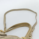 Miu Miu Hand Bag Leather 2way Beige Gold Auth 188974A-14