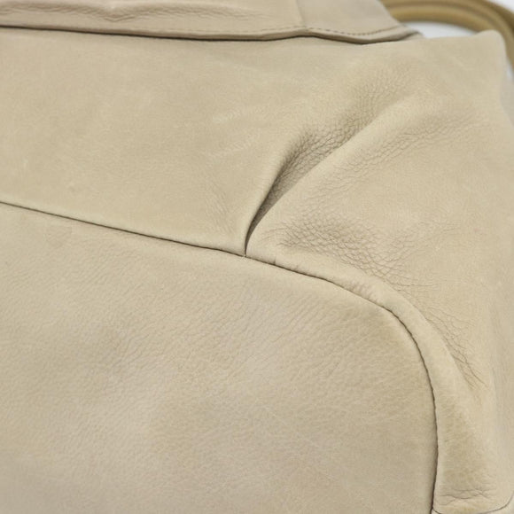 Miu Miu Hand Bag Leather 2way Beige Gold Auth 188974A