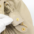 Miu Miu Hand Bag Leather 2way Beige Gold Auth 188974A-10