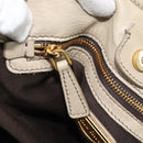 Miu Miu Hand Bag Leather 2way Beige Gold Auth 188974A-23
