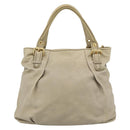 Miu Miu Hand Bag Leather 2way Beige Gold Auth 188974A-2