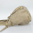 Miu Miu Hand Bag Leather 2way Beige Gold Auth 188974A-3