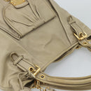 Miu Miu Hand Bag Leather 2way Beige Gold Auth 188974A-6
