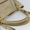 Miu Miu Hand Bag Leather 2way Beige Gold Auth 188974A-7
