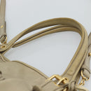 Miu Miu Hand Bag Leather 2way Beige Gold Auth 188974A-8