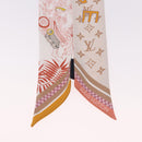 LOUIS VUITTON Bando BB Bon Voyage Scarf Silk Beige M96392 LV Auth 188982M-3