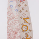 LOUIS VUITTON Bando BB Bon Voyage Scarf Silk Beige M96392 LV Auth 188982M-5