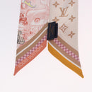 LOUIS VUITTON Bando BB Bon Voyage Scarf Silk Beige M96392 LV Auth 188982M-8